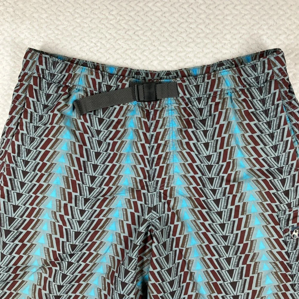 Columbia Mens Swim‎ Trunks Omni Shade Sun Protection Med Geometric Fishing Mesh